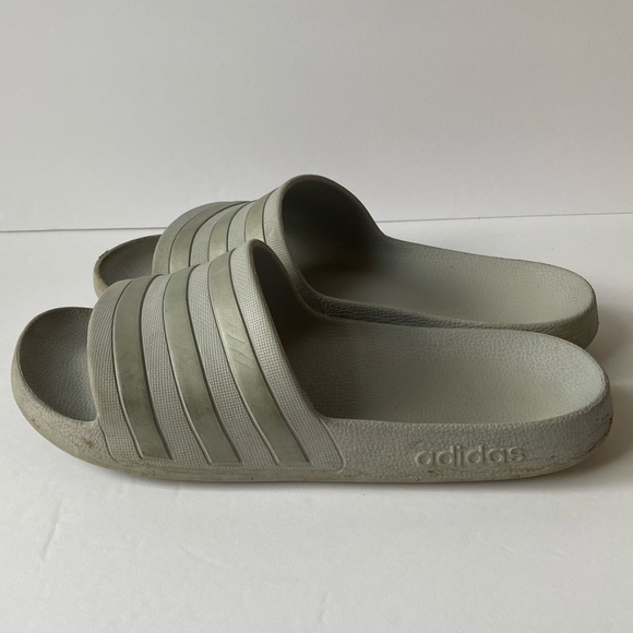 adidas Shoes | Adidas Slides Silver Gray Size 7 | Poshmark